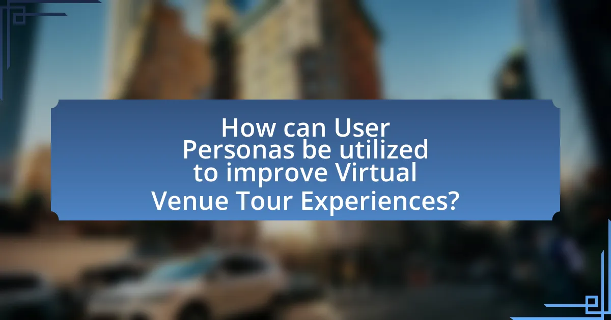 How can User Personas be utilized to improve Virtual Venue Tour Experiences?