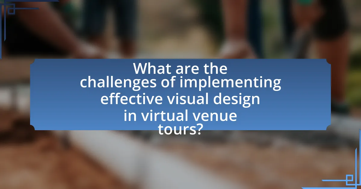 What are the challenges of implementing effective visual design in virtual venue tours?
