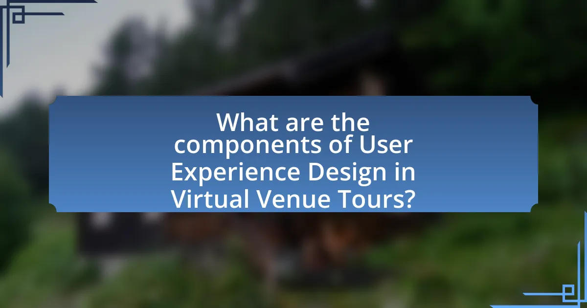 What are the components of User Experience Design in Virtual Venue Tours?