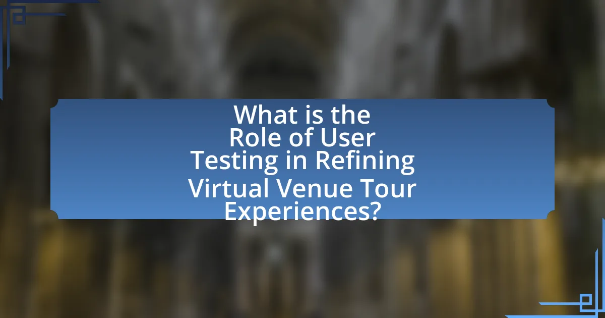 What is the Role of User Testing in Refining Virtual Venue Tour Experiences?